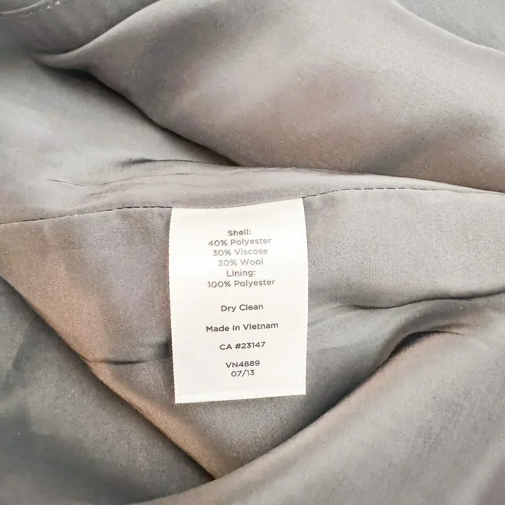 Talbots Plaid Wool Pencil Skirt Gray Pink Size 14